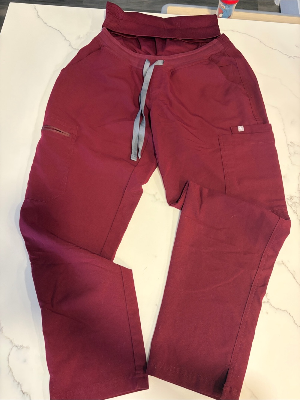 Figs maternity Women's Burgundy red Drawstring scrub pants